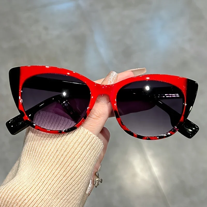 Fashion cat eye gradual change color block women's sunglasses - trendy style glasses, personalized plain glassesFFF