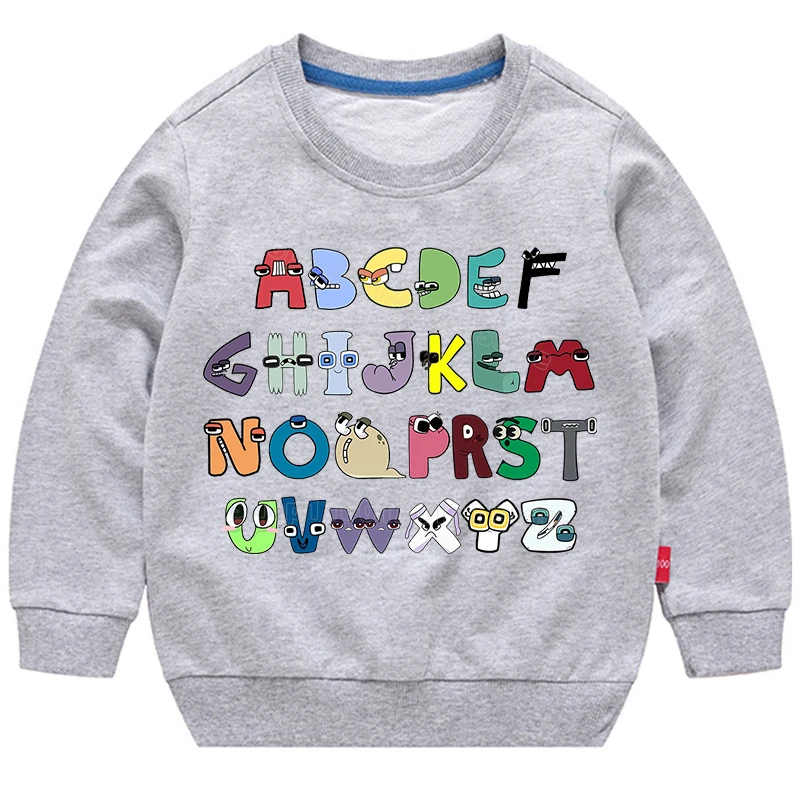 Alfabet Overlevering Kleding Voor Kinderen Letterprint Sweatshirt Schattige Anime Kleding Herfst En Winter Tops Jongens Meisjes Trendy Truien