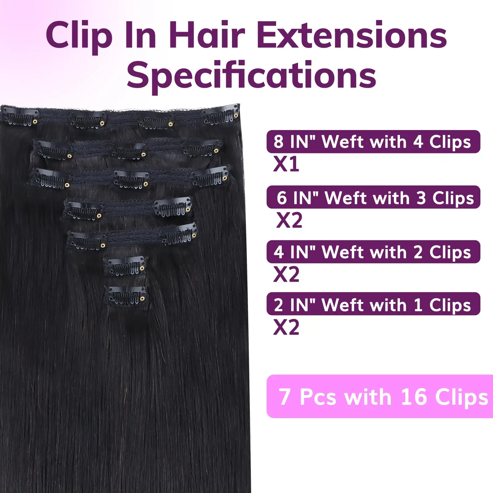 Clip In Hair Extensions Echt Menselijk Haar Steil 12 Inch 120G Natuurlijk Echt Maagdelijk Menselijk Haar Clip Ins Echt Menselijk Haar