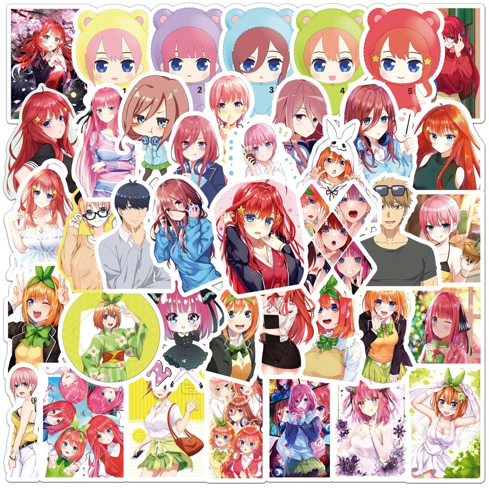 10/30/50pcs Anime The Quintessential Quintuplets Stickers Cute Nakano Miku Itsuki Cartoon Decals Notebook Phone Guitar Sticker