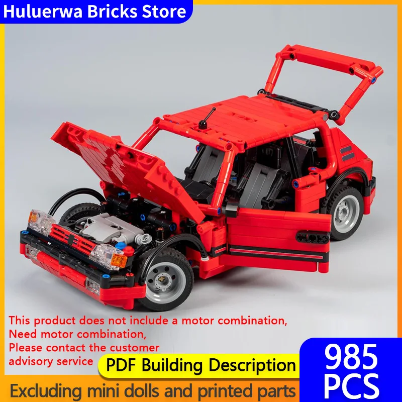 

Speed Racing Car Model MOC Building Bricks 205 GTI White Version Car Modular Technology Gifts Holiday Assemble Children Toy Suit