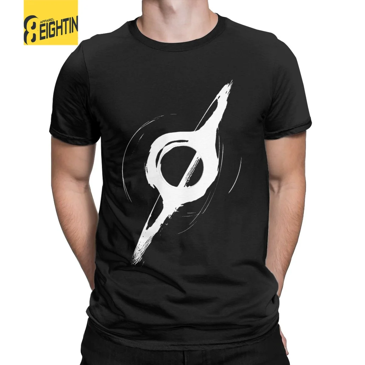 Black Hole Interstellar Gargantua Gothic Men T Shirt Crazy Tees Short Sleeve Crewneck T-Shirt Pure Cotton Plus Size Tops