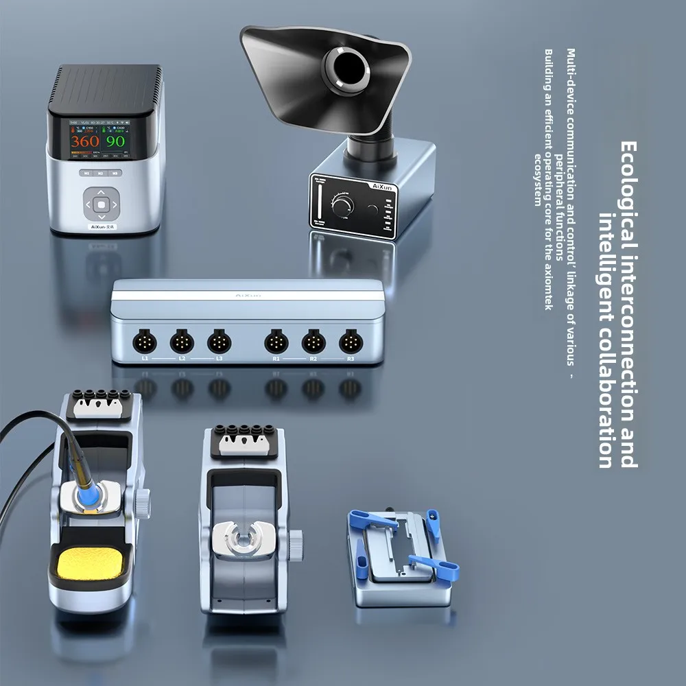 EB01 Six-in-Two Ports Smart Docking Hub, Dual Channel Input Expansion Dock for Mobile Repair & Micro Soldering Work