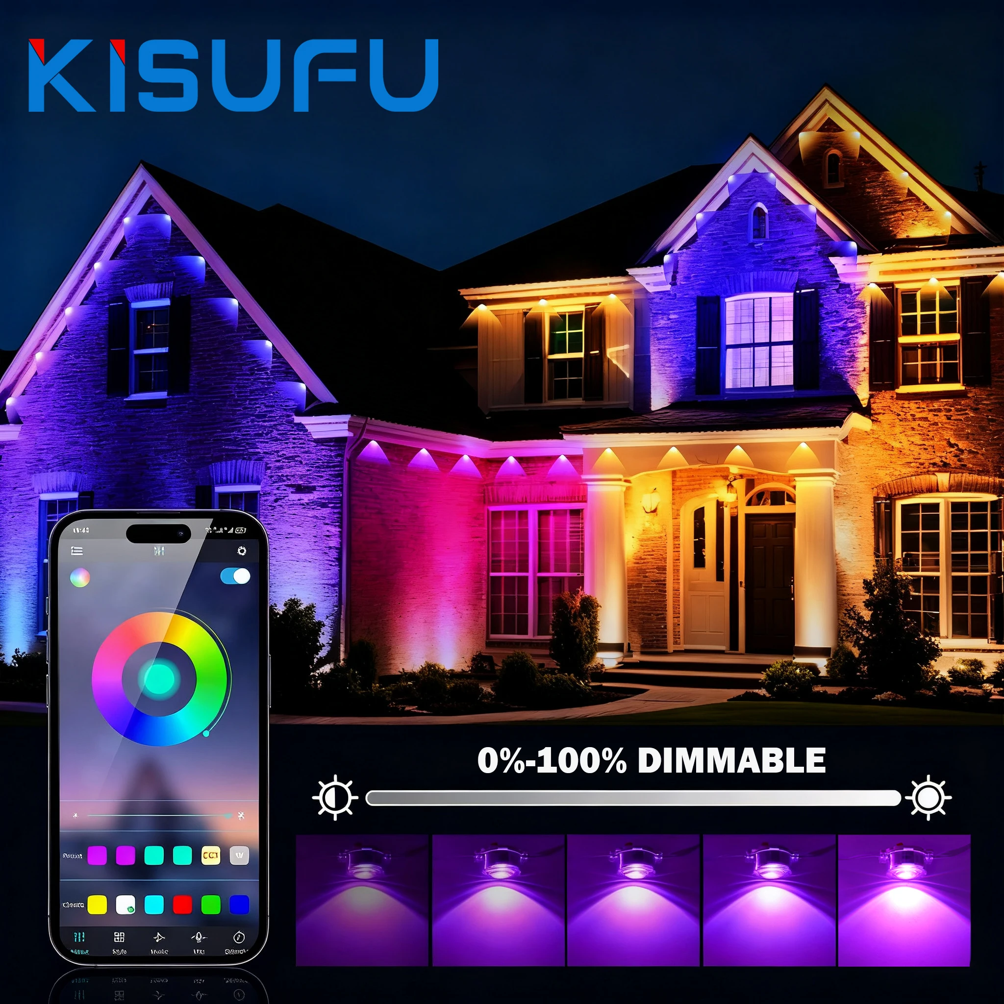 150 متر 90 متر 60 متر 15 متر الذكية RGB Eave أضواء IP67 مقاوم للماء APP وجهاز التحكم عن بعد الموقت عكس الضوء LED سلسلة أضواء المنزل زينة عيد الميلاد