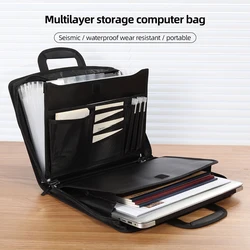 Top Grade Portable Briefcase A4 Zipper Waterproof Multi-layer Office Meeting Fashion Computer Bag