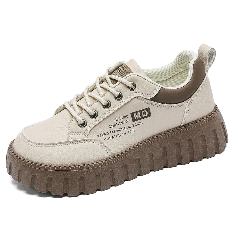 2025Herbst Weiße Schuhe Neue Koreanische VersioninsSports laufen weibliche student dicken sohlen höhenvergrößernde lässige turnschuhe