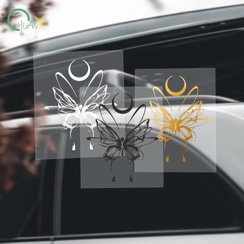 Neumond-Schmetterling Autoaufkleber: Wasserdichter Deko-Sticker für Motorrad und Fenster mit Schmetterlings-Totem-Design