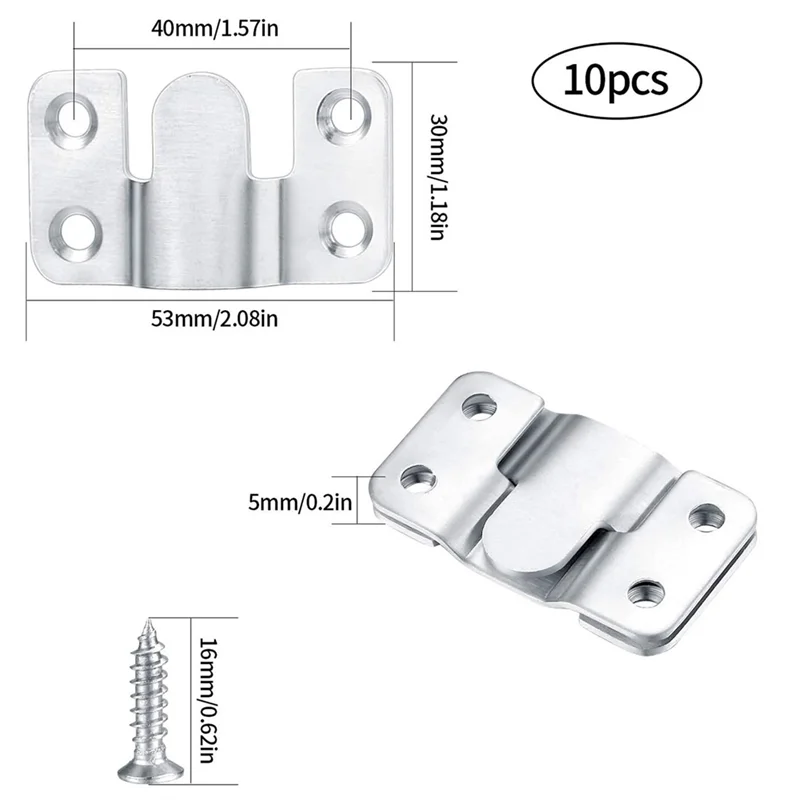 

Flash Trend 30 Pcs Flush Mount Bracket Interlocking Hang Furniture Connector Stainless Steel Wall Mount Picture Frame Brackets