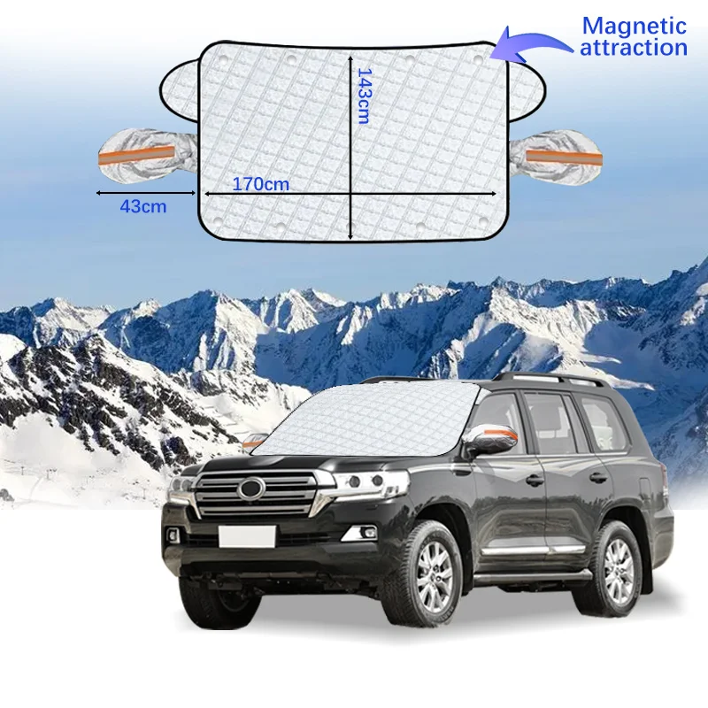 

Car Windshield Cover Magnet Winter Window Snow Shield Anti Frost Auto Front Window Snow Cover For Toyota Land Cruiser