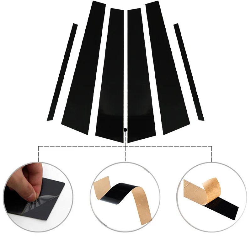 Glänzend schwarze Säulenpfosten Autofenster Türverkleidung Aufkleber Styling Zubehör für Volkswagen Passat B6 2006–2010 B7 2011–2015 – Detail 1