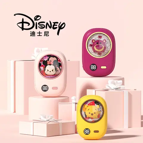 Calentador de manos de dibujos animados de Disney, Banco de energía portátil 2 en 1, Minnie Losto Winne, carga Usb cálida, regalo de Navidad para niños, Invierno