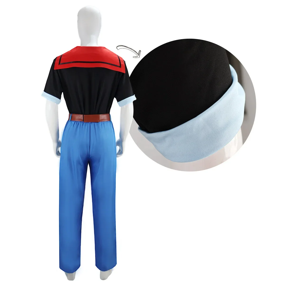 Popeye the Sailor Popeye Costume Popeye Cosplay Costume Top Pants Outfits Adult Male Halloween Carnival Role Play Uniform