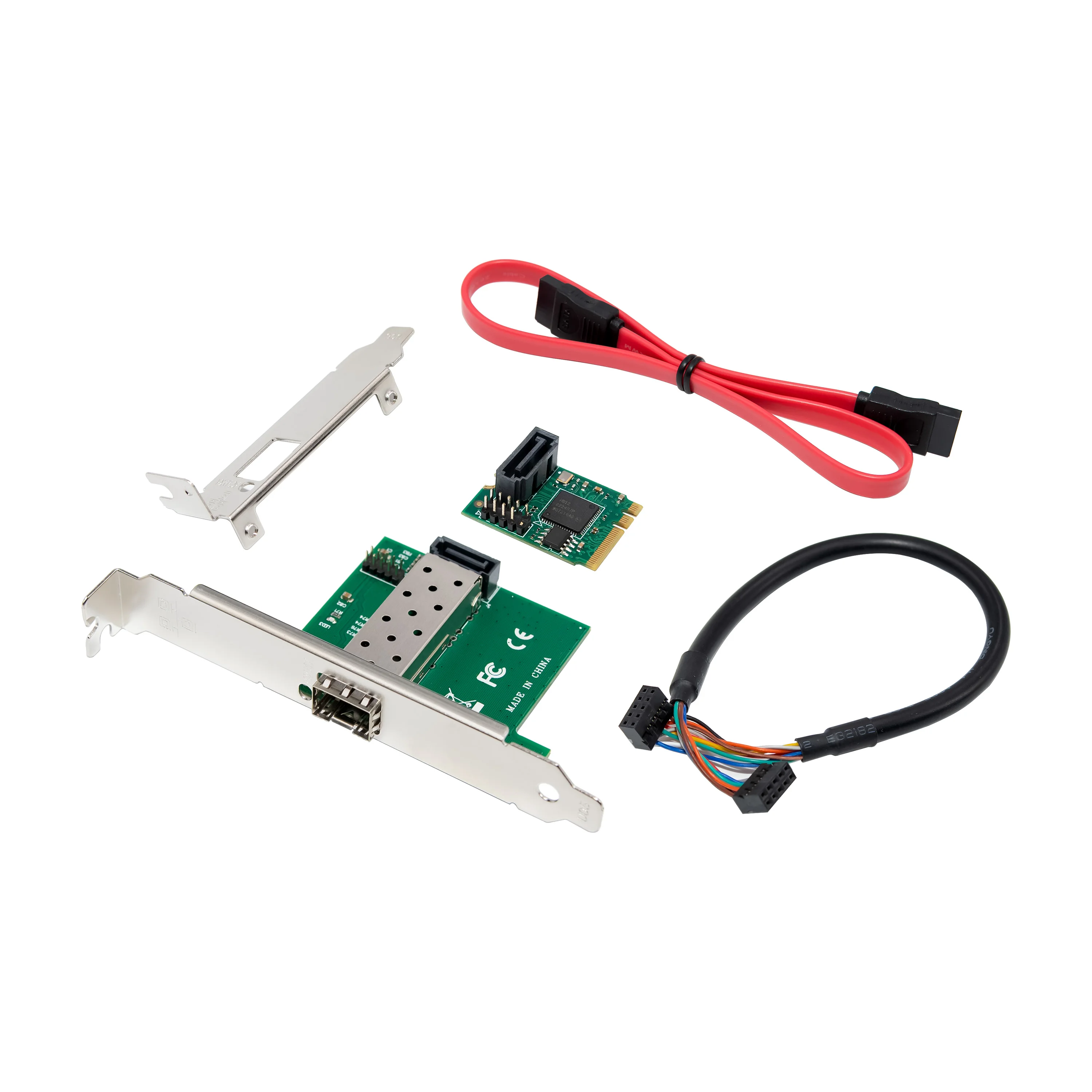 SUNWEIT ST7497 M.2 A+E Intel I210CS 1GbE SFP Fiber Industrial Network Interface Card (NIC) CE/FCC Certified Single Server