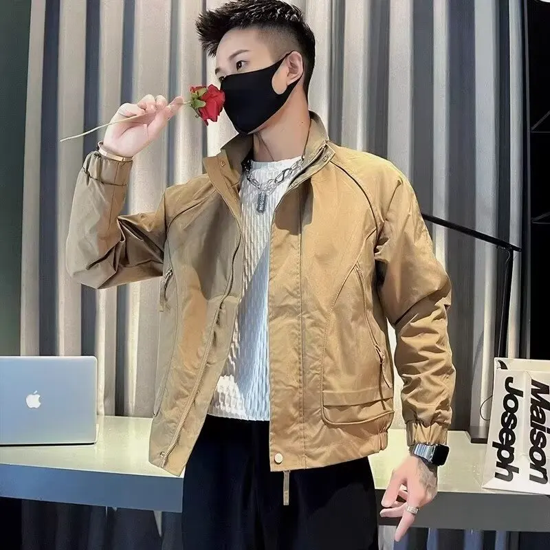 

Мужская осенне-зимняя новая куртка-бомбер для активного отдыха, ветрозащитная, с воротником-стойкой, на флисовой подкладке, утепленная, из ткани Оксфорд