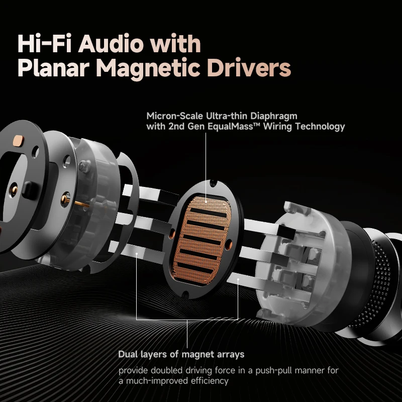 سماعات أذن Edifier Neobuds Planar اللاسلكية بتقنية البلوتوث، محرك مغناطيسي مستوي، إلغاء الضوضاء، عالي الدقة، LDAC LHDC aptX