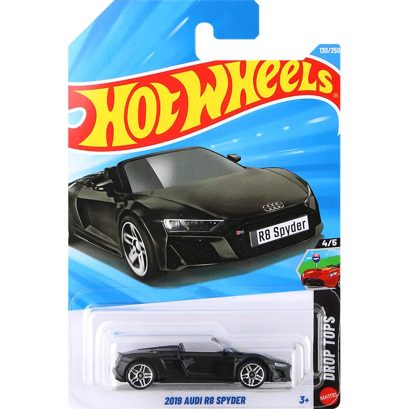 

Оригинальная модель автомобиля Hot Wheels R8 Spyder, литая под давлением, реалистичная коллекционная игрушечная модель спортивного автомобиля с открытым верхом для коллекционеров автомобилей