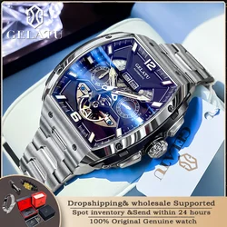 GELATU 6013 Men's Luxury Hollow Automatic Mechanical Original Watch New Skeleton Waterproof Multi functional Brand Men's Watch