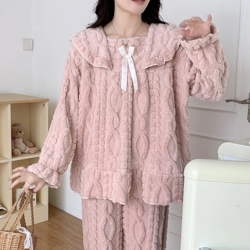 

Pajama Sets With Bra Women Love Fancy Minimal Strawberry Woven Long Pants Japanese Cherry Thick Skin-Friendly Feel Character Ins