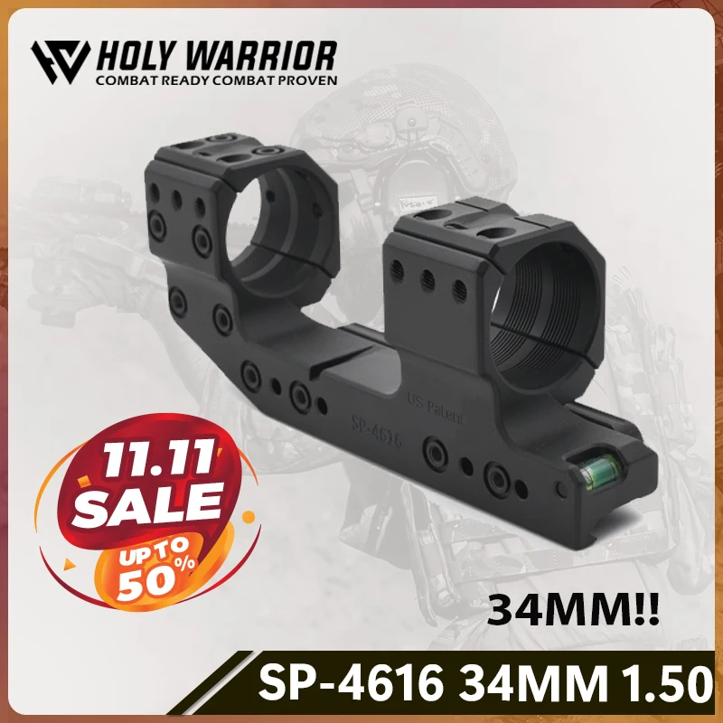 34mm New SP-4616 Solid 6MIL 20.6MOA 34mm Tube Riflescope 38mm Height 1.50in Scope Mount with Surfaces for Scope Accessories