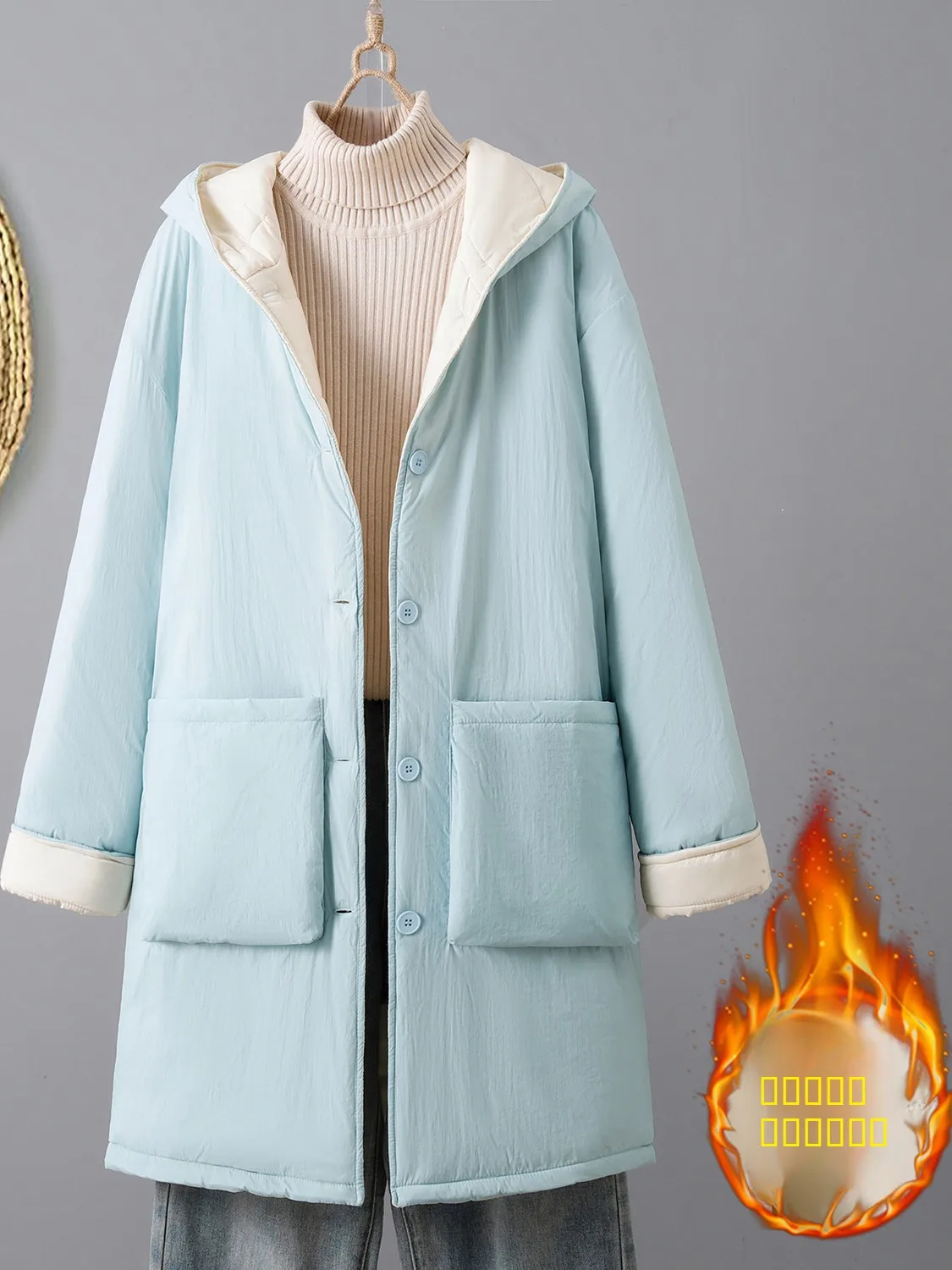 

Удобное хлопково-льняное пальто Jaet Thiened с хлопковым наполнителем средней длины с капюшоном, теплая верхняя одежда, женское модное зимнее пальто