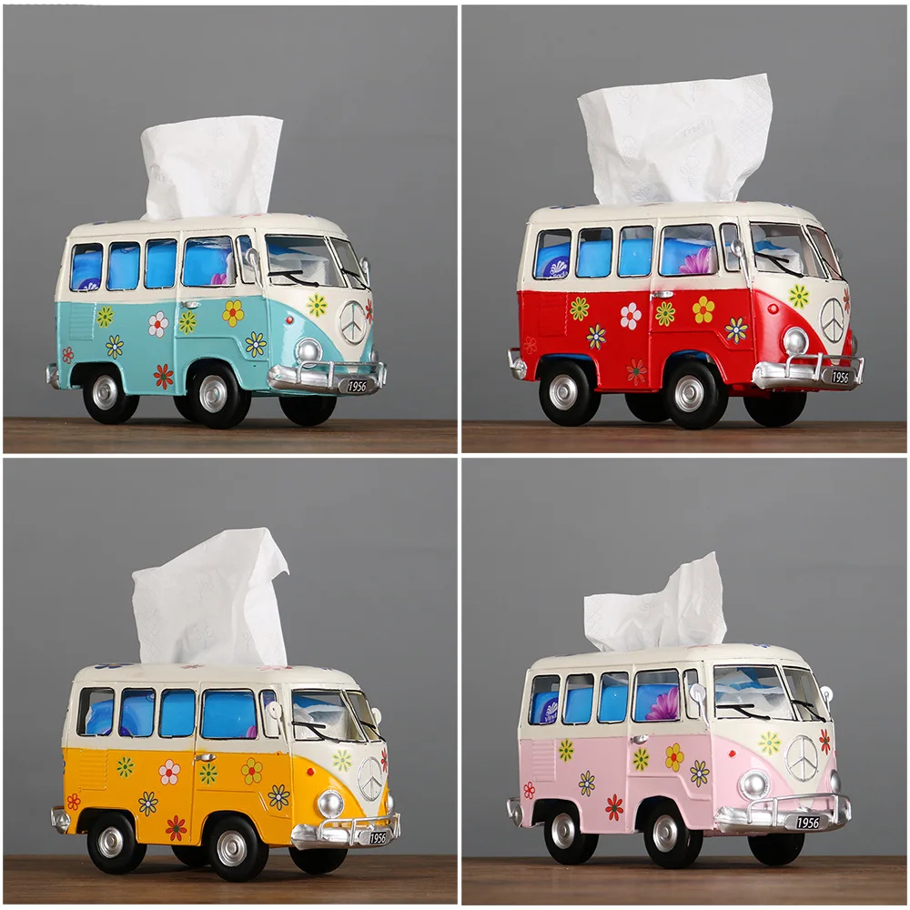 

Креативная железная коробка для салфеток в стиле ретро, модель грузовика быстрого питания, коробка для хранения салфеток, бар, кафе, дом, гостиная, украшение для рабочего стола