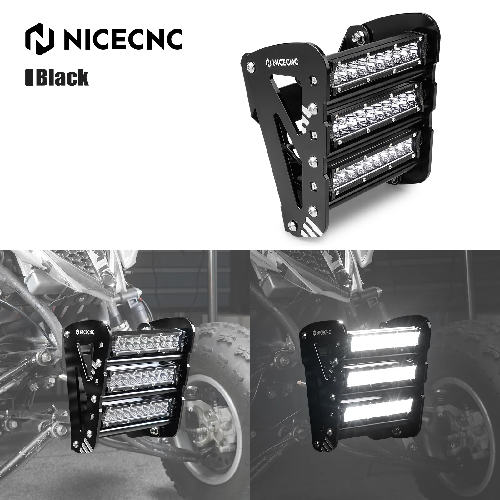 

For Yamaha Raptor 700 700R Raptor 2013-2023 Front Bumper LED Lights Kit Waterproof 60W 2160 Lumens Aluminum ATV Accessories