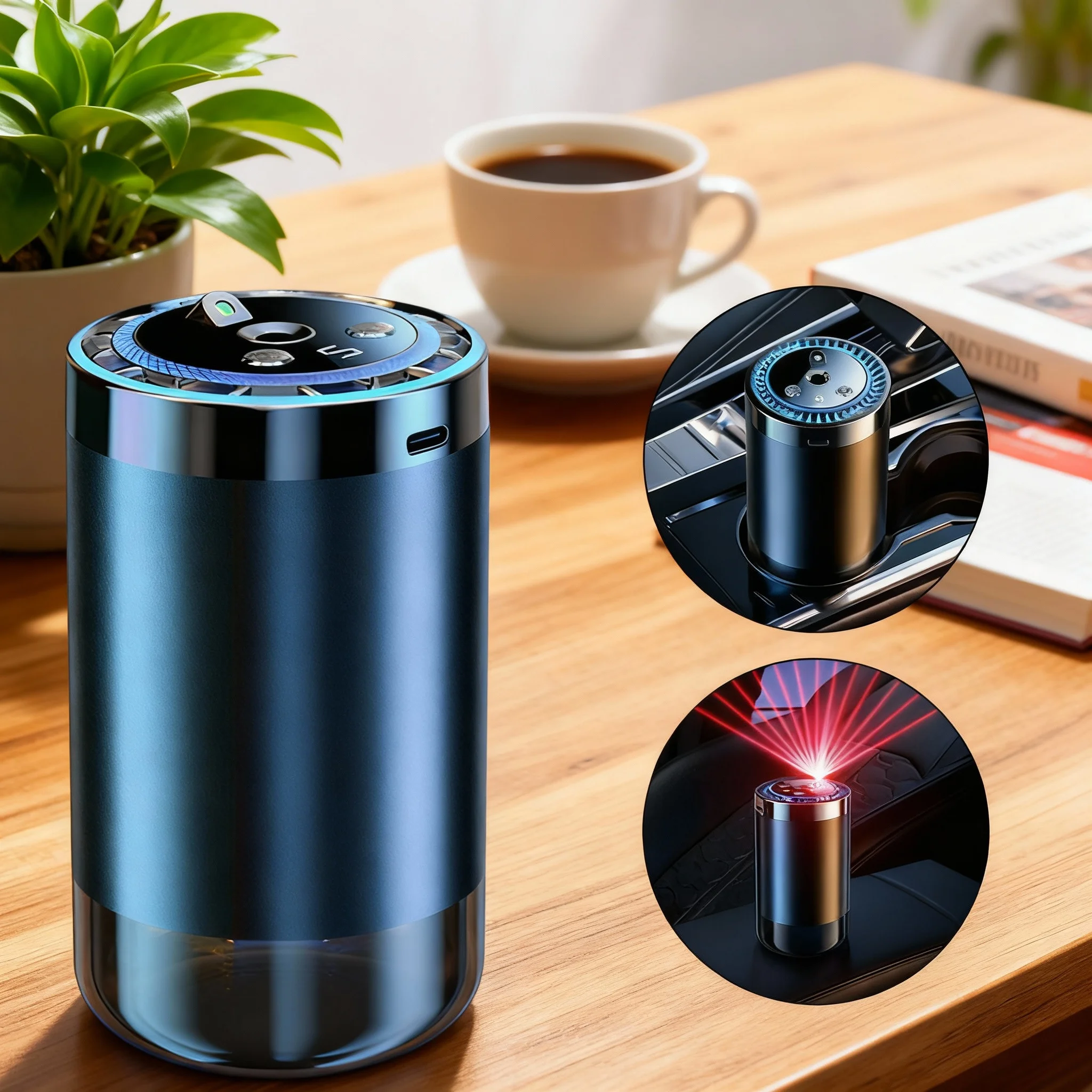 เครื่องฟอกอากาศในรถยนต์อัจฉริยะ ปรับได้ กลิ่นรถใหม่ เครื่องหอมในรถยนต์ กลิ่นหอมอัตโนมัติในรถยนต์ ไฟบรรยากาศบนเพดานลายท้องฟ้าเต็มดาว