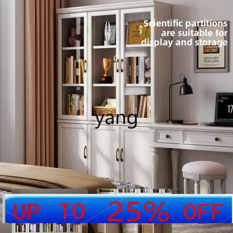 

LMM living room bookcase with glass door integrated whole wall dust-proof bookcase locker