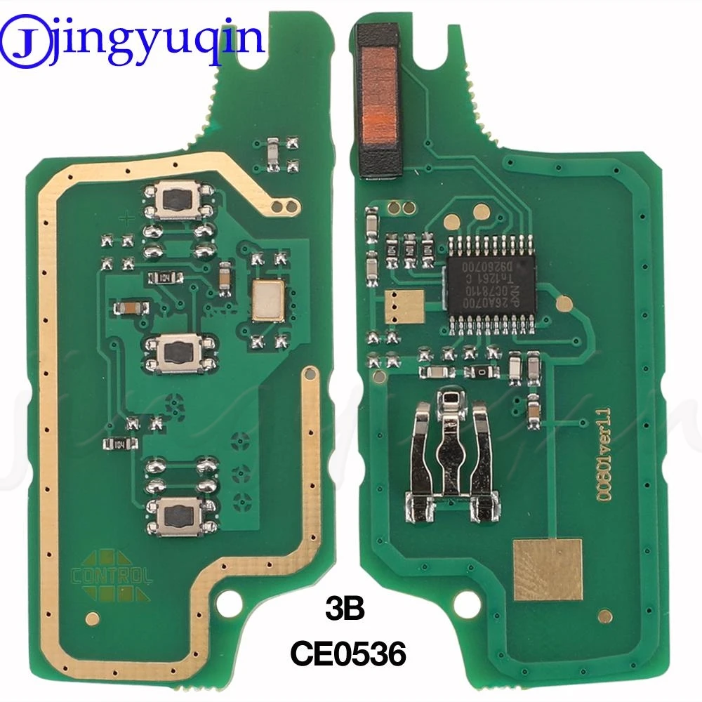 Jingyuqin 3 Buttons Remote Key For Peugeot 207 307 407 308 408 For Citroen Fob 434MHZ ID46 Chip CE0536 CE0523 ASK/FSK HU83/VA2