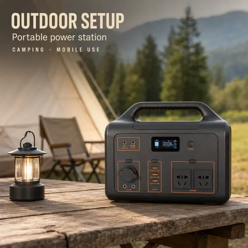 500W Portable Power Station LiFePO4 Solar Generator Large Capacity Outdoor Camping Travel Emergency Backup Power Supply Unit