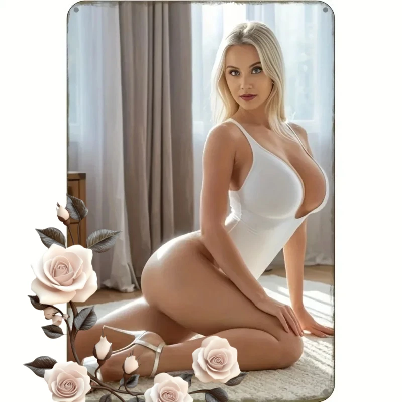 Vogue Blonde Beauty Retro Metal Tin Sign  Wall Decor Art Poster