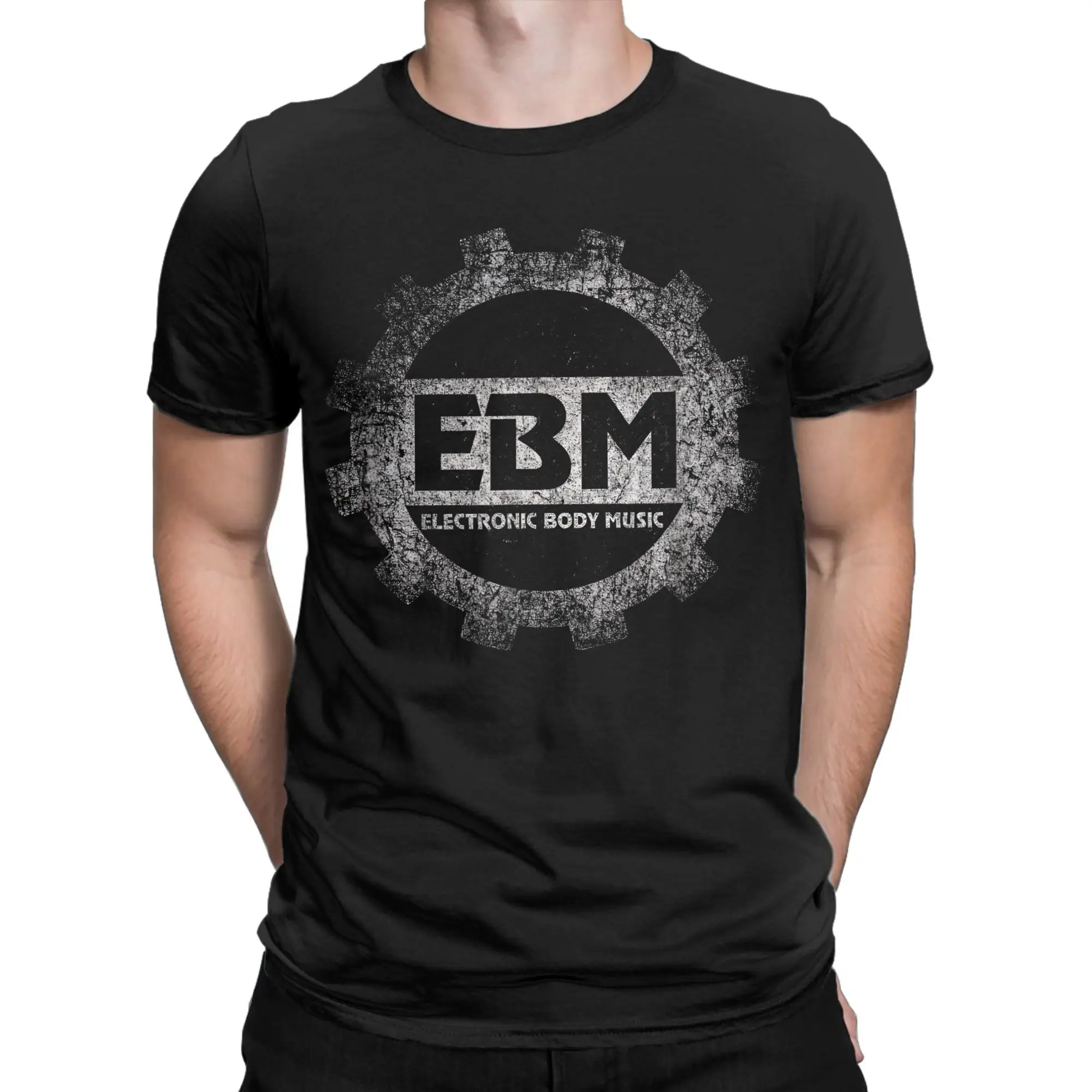 EBM Electronic Body Music Grunge T Shirts Men Cotton Novelty T-Shirt O Neck  Tees Short Sleeve Clothes Unique