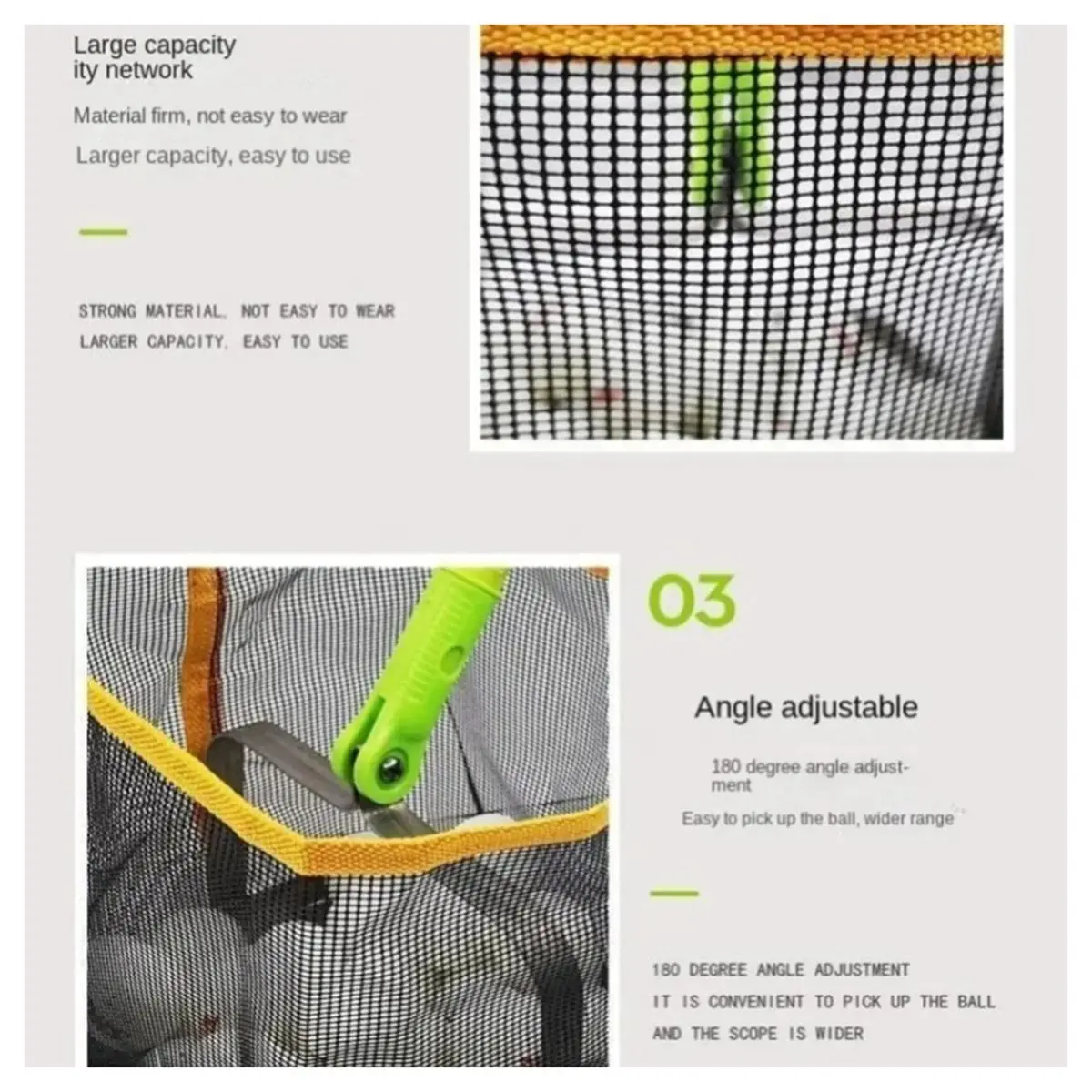 T34C Portable Pickleball & Table Tennis Ball Picker, Extendable Retriever Scoop for Multi-Ball Training Collection Yellow