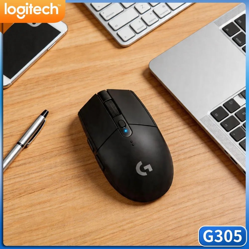 Logitech G305 Wireless LIGHTSPEED Gaming Mouse,HERO 12000 DPI,6 Programmable Buttons,250H Battery,Works On PC And Mac