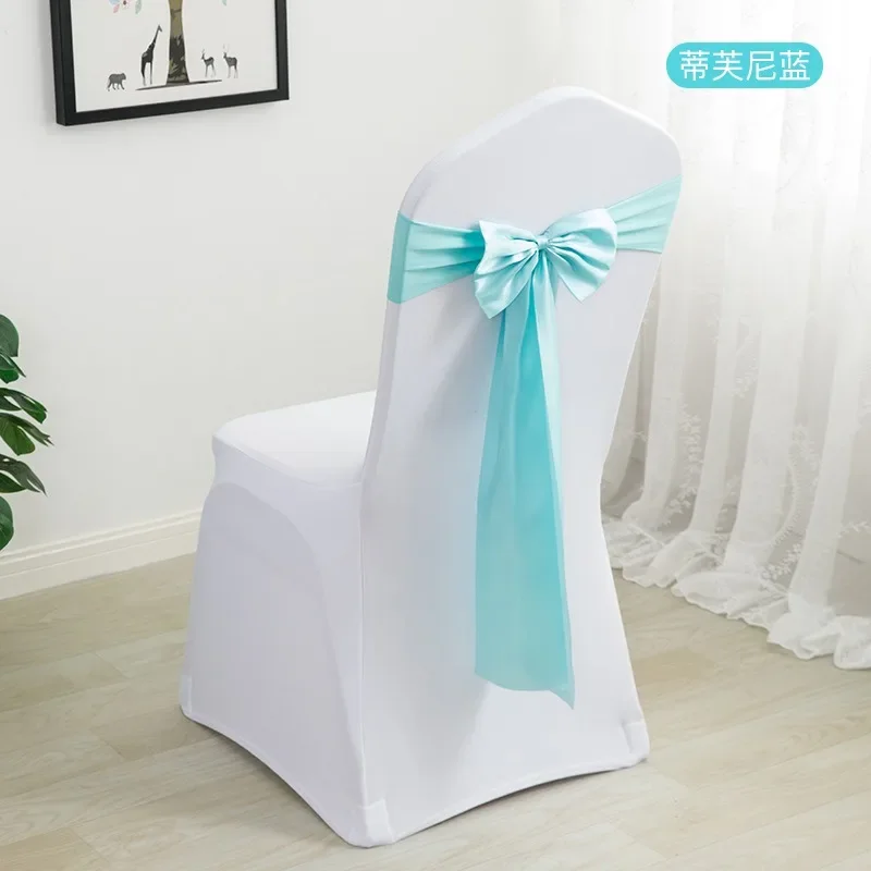 Wedding Decoration Chair Bow Tie Sash Lycra Long Tail Ready Made Wholesale Luxury Hotel Birthday Party Fashion Show