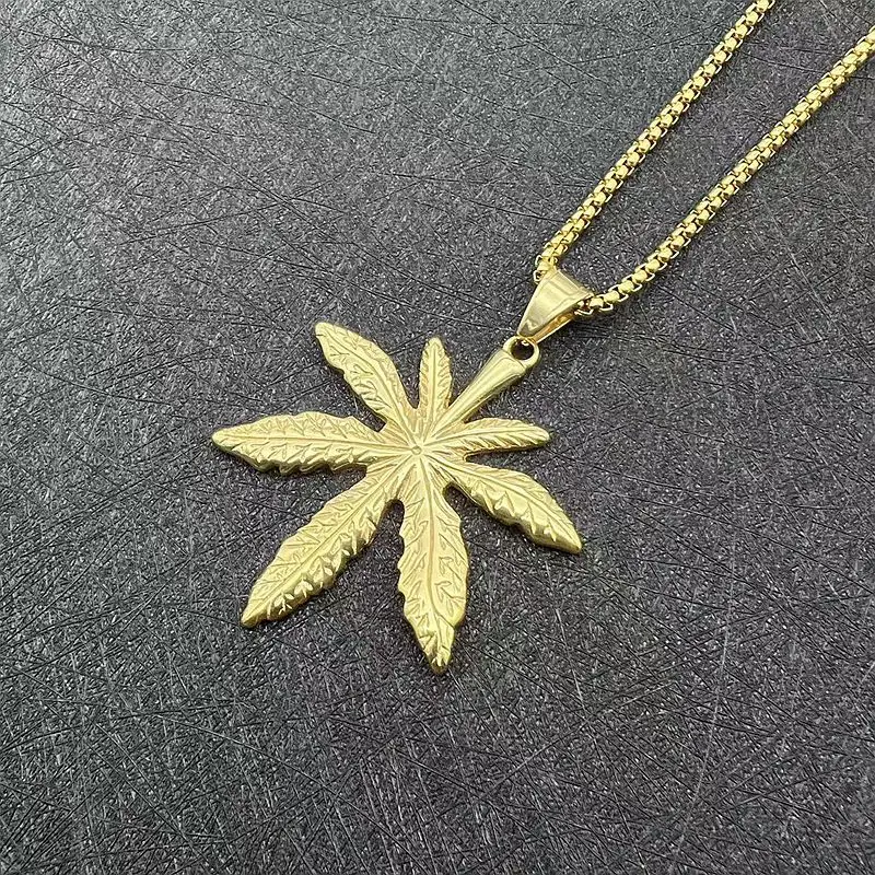 Maple Leaf Stainless Steel Necklace for men