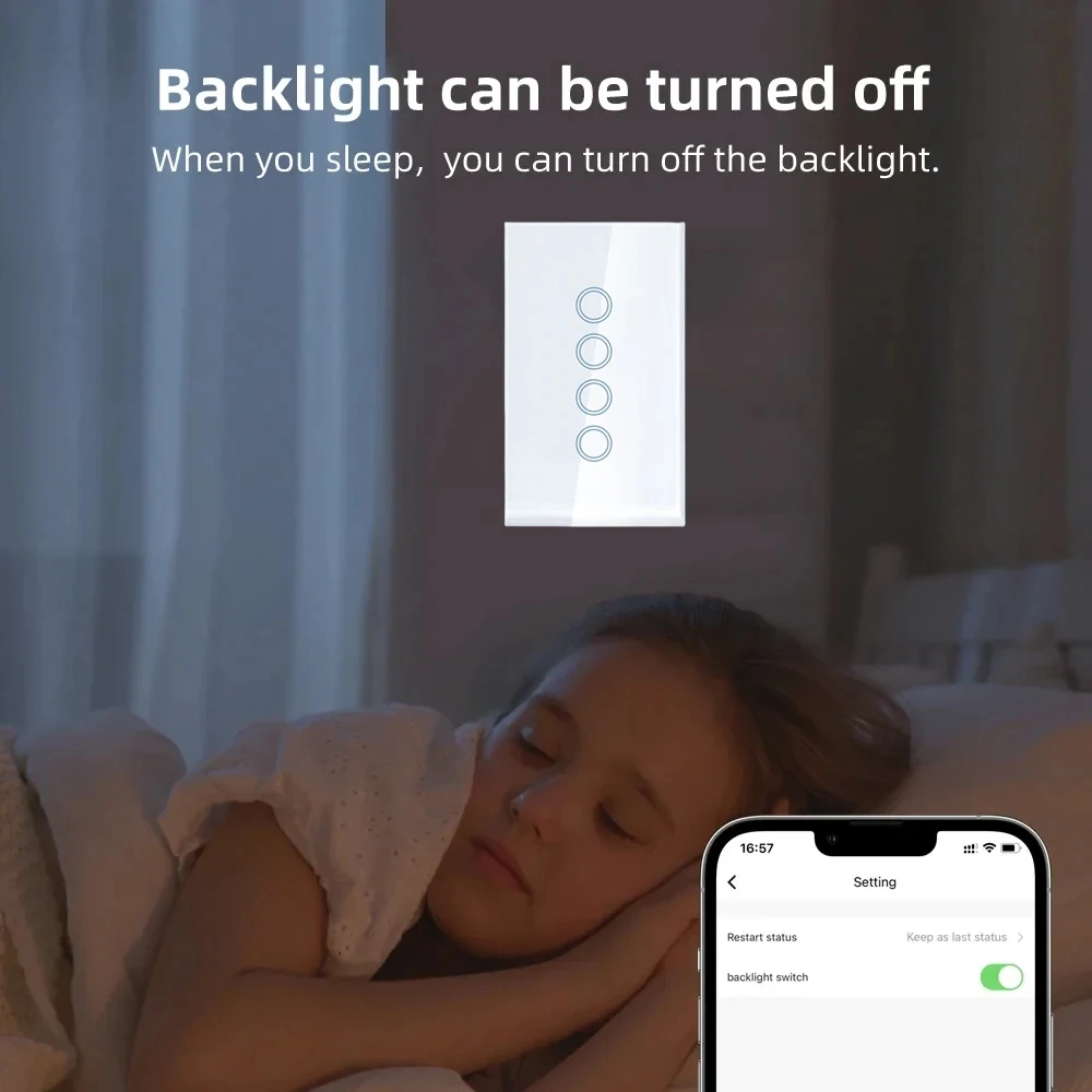 1 2 3 4 gang Tuya ZigBee WiFi US interruptor de luz inteligente Interruptor táctil con cable neutro Control de vida inteligente a través de Alexa Google Home