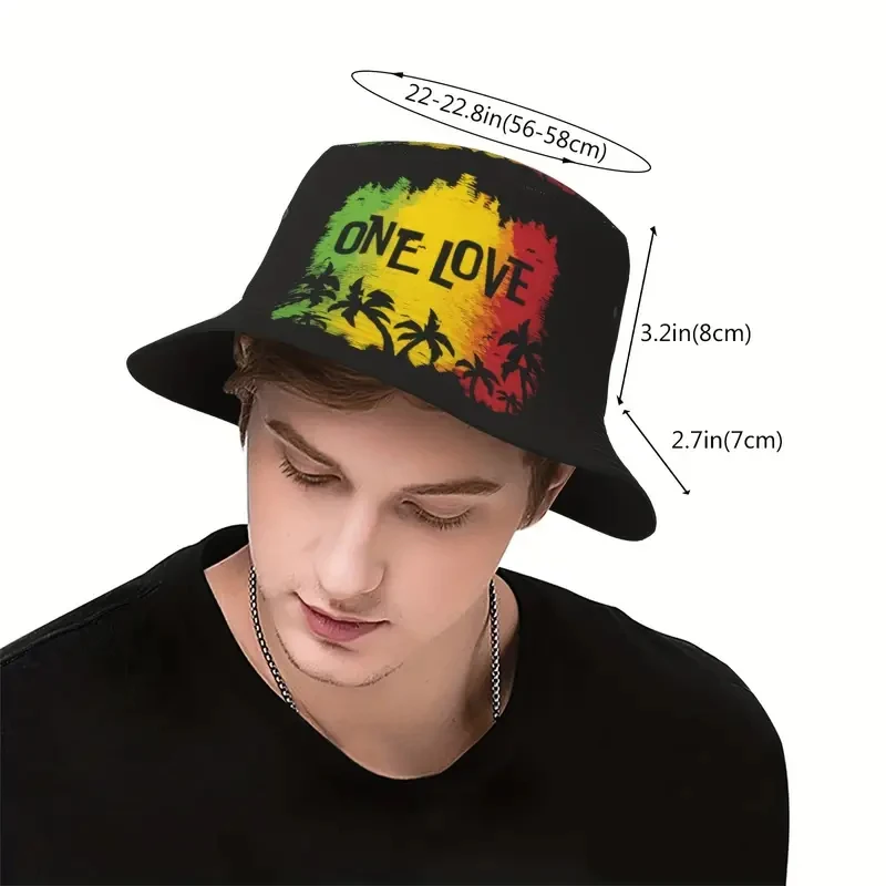 Bocca Rasta Lion Bucket Hat Jamaican Bob Marley Fisherman Hats Letter Printing Panama Cap For Men Women Summer Travel Beach Sun