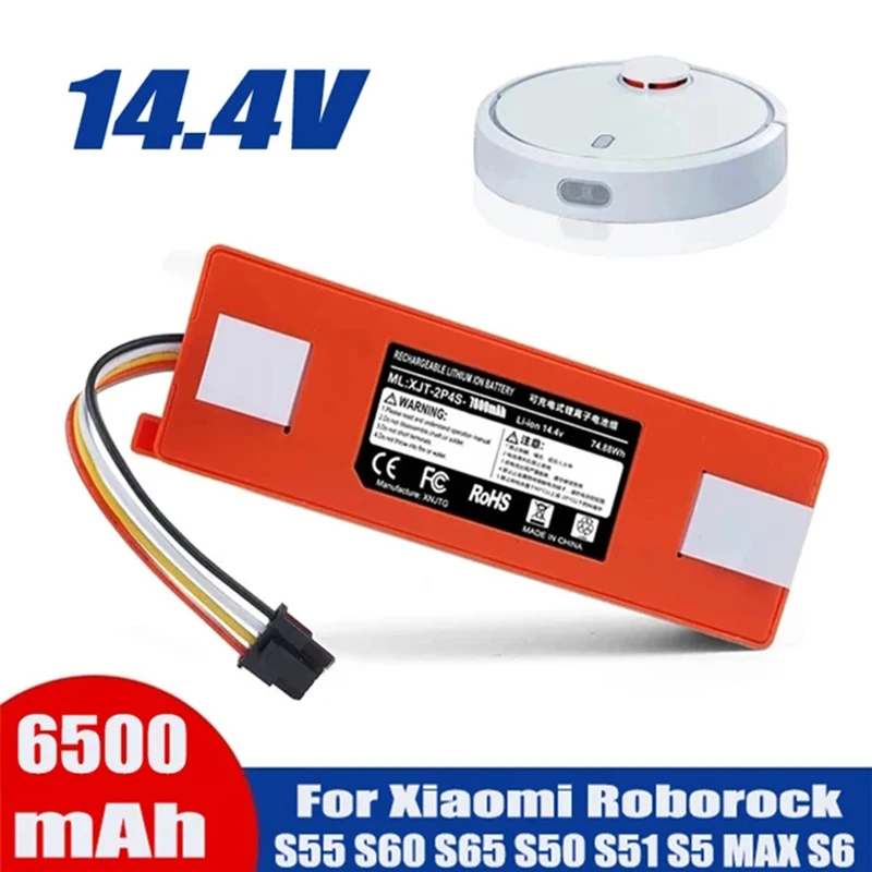 Batteria di ricambio 14.4V 6500mAh per Roborock S6 S7 MaxV Q5 Q7 MAX Robot aspirapolvere accessori parti originali