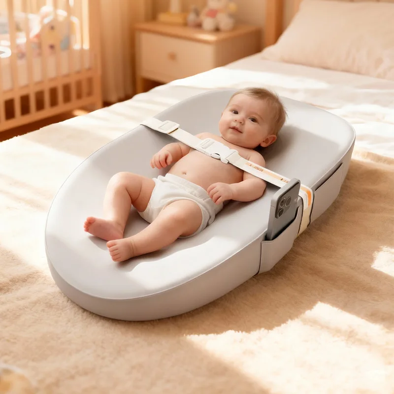 baby-changing-pad-with-wipeable-waterproof-pu-cover-contoured-diaper-changing-pad-for-dresser-with-non-slip-safety-belt