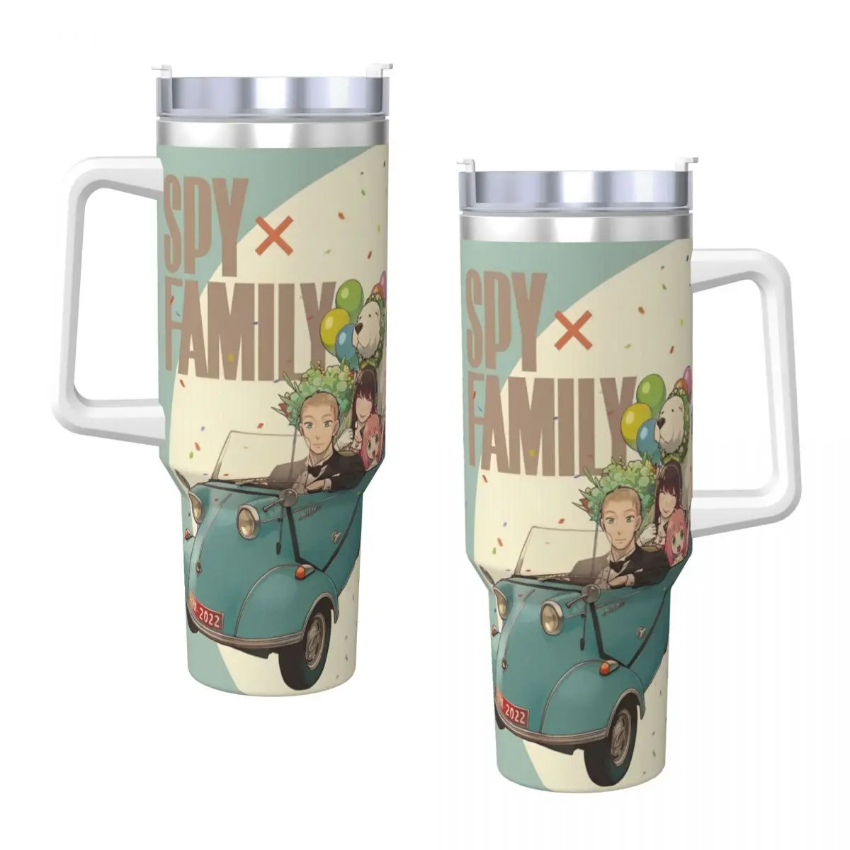 

Стакан из нержавеющей стали SPY мэнFAMILYS, кружки, чашка с соломинкой, Anya Travelist, бутылка для горячих напитков, портативная кофейная кружка на 40 унций