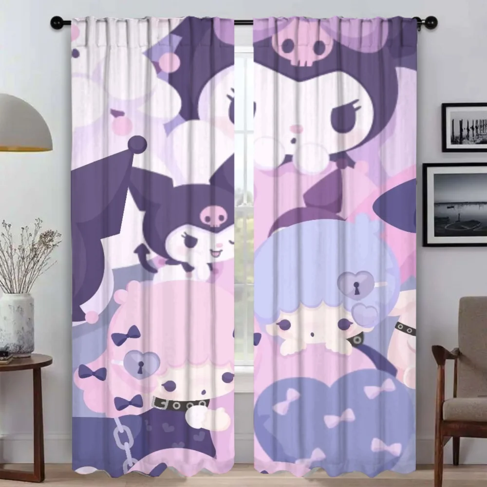 Window Curtain for Room 2 Panel KuromieS Modern Living Room Curtains Home Interior Curtains Tulle for Bedroom Shades Partition