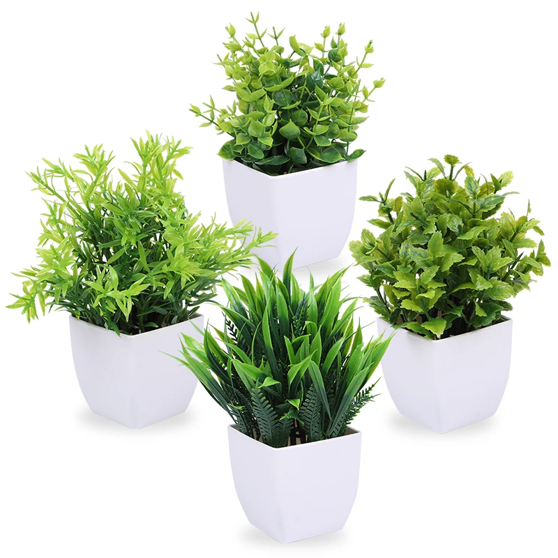 1pc Artificial Bonsai Green Fake Plant Eucalyptus Flower Potted Plant For Indoor Outdoor Home Bedroom Garden Decoration Supplies