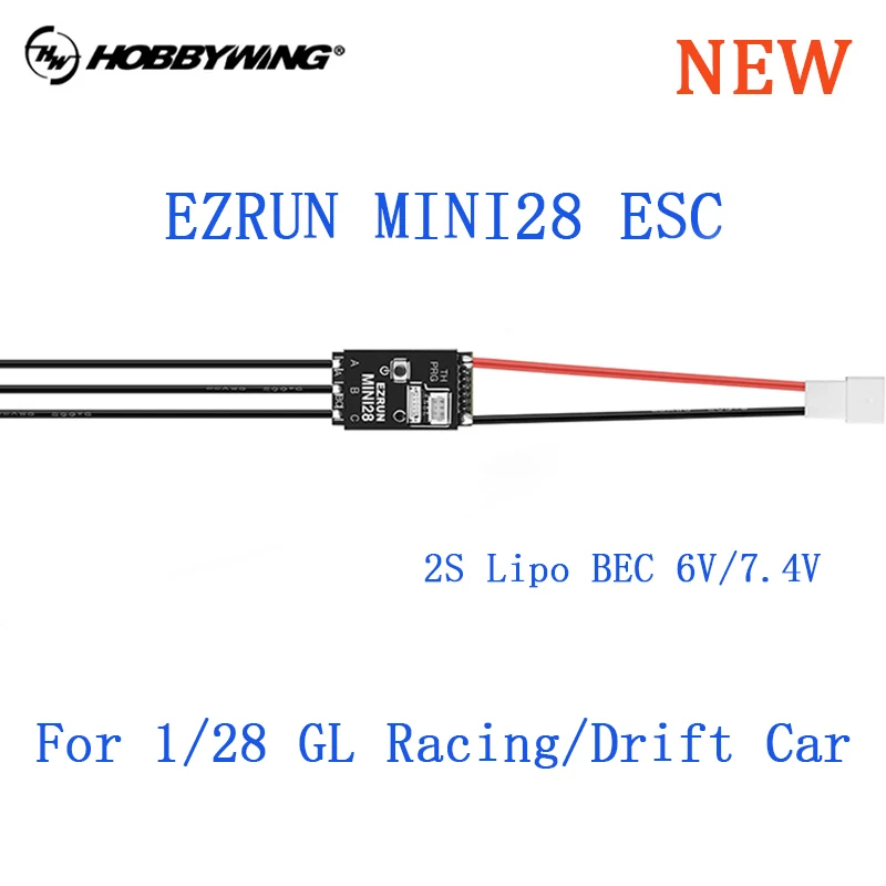 

Original Hobbywing EZRUN MINI28 30A Brushless ESC With Sensor Supports Bluetooth Settings For 1/28 And 1/27 Racing Drift Cars