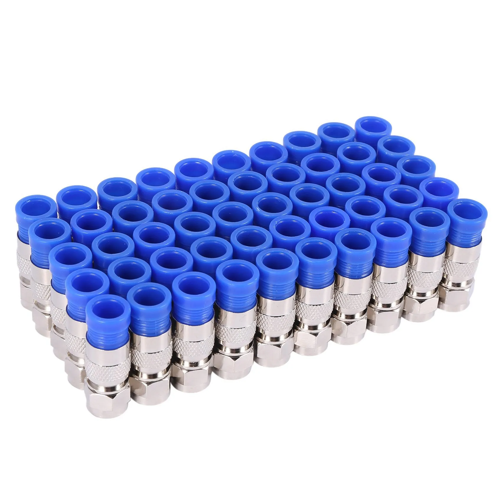 50PCS RG6 Compression Connectors Coaxial Cable Waterproof Connection F Compression Connector RG6 Coaxial Compression Tool