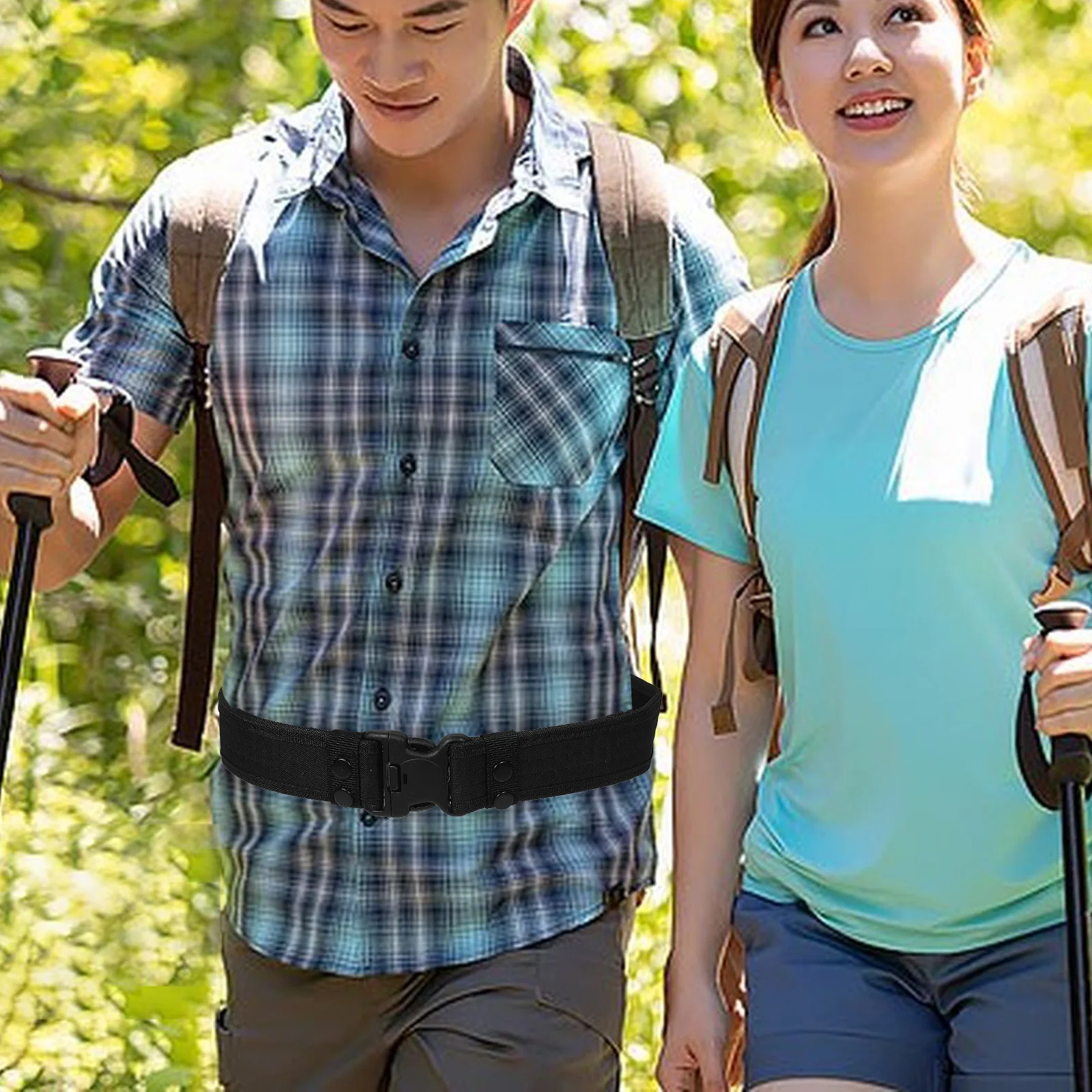 

2pcs Outdoor Tactical Hiking Utility Belt Adjustable Camping Mountaineering Waist Belt For Men Women Durable Breathable Reusable