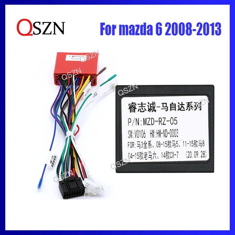 Canbus Box Decoder MZD-RZ-05 For Mazda 6 2008-2013 With Wiring Harness Power Cable Car Radio Multimedia Player Android