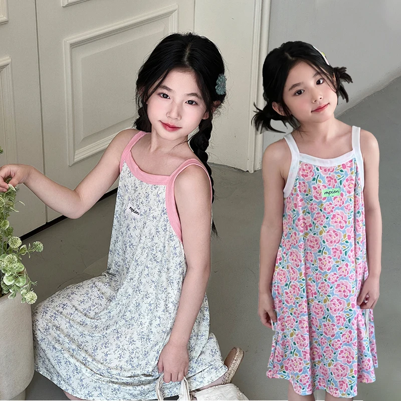 1-12 Years New Summer Girl Nightgown Cartoon Pajamas Dress for Kids Teenager Night Dress Baby Nightdress Cute Children Clothing