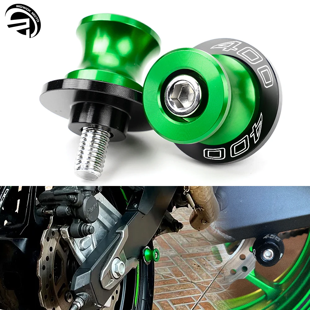 Parafusos de alumínio da motocicleta, Slider de carretéis oscilantes, apto para Kawasaki Z400, Z500, Z 400, 500, Ninja400, Ninja500, SE, 2019-2024, 2023