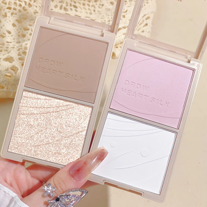 Two-tone Sculpture Highlighter Powder Blush High Pigmented Long Lasting Bronzer Makeup Contour Shimmer Face Highlight Palette